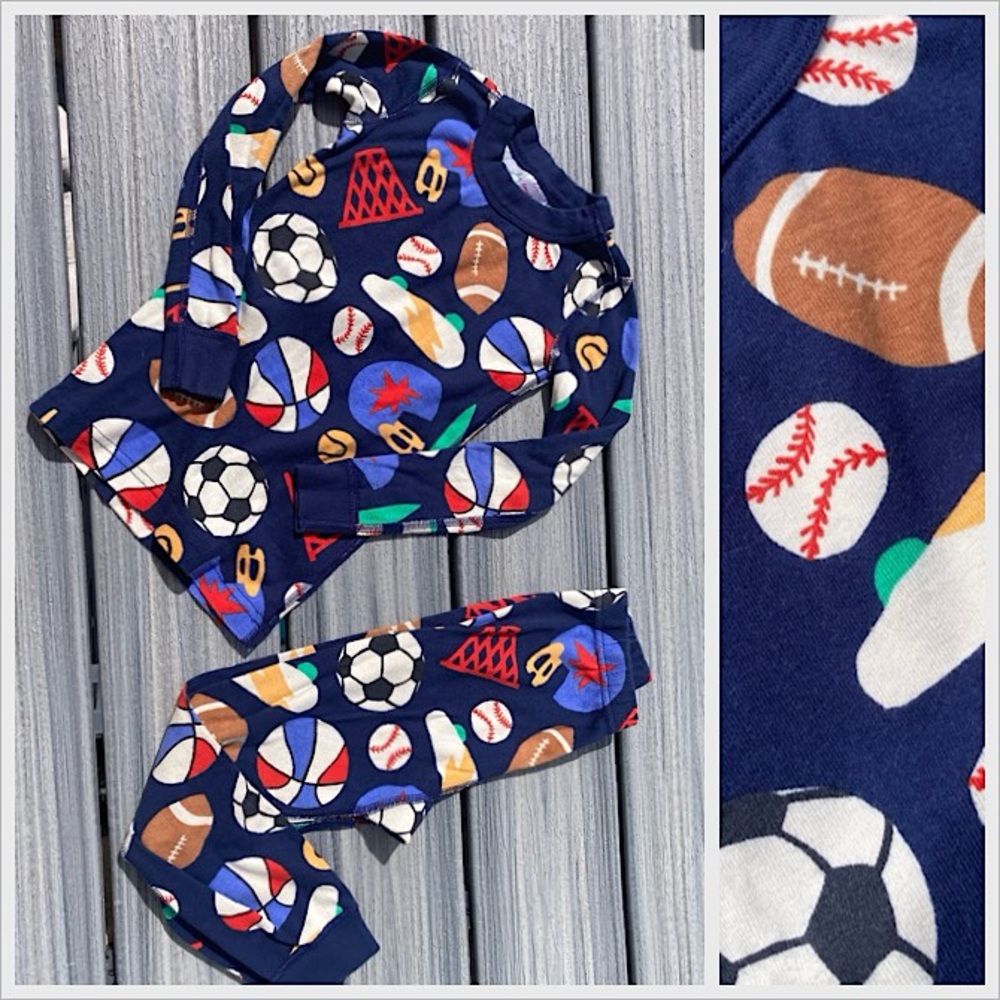 HANNA ANDERSSON - Game Day Sports Balls Organic Cotton Long John Pajama Set - 5T